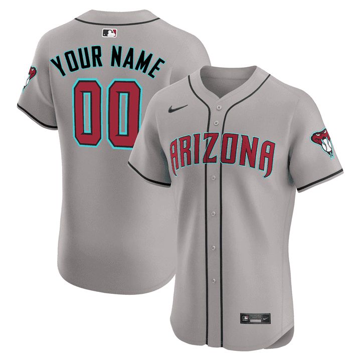 Men Arizona Diamondback Grey Nike 2024 Flex Base Custom MLB Jersey->customized nfl jersey->Custom Jersey